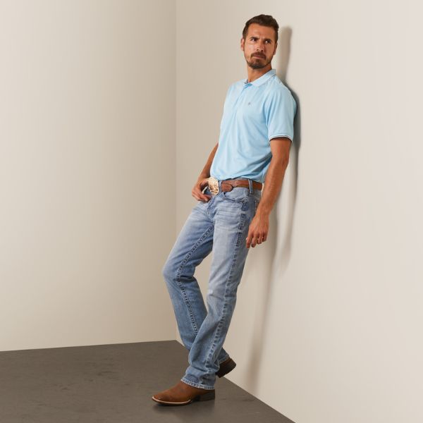 Ariat Mens Logo Fitted Short Sleeve Polo Shirt - EQ Saddlery