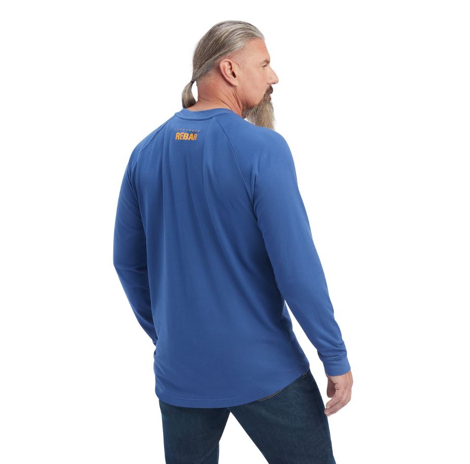 Ariat Mens Rebar Cotton Strong Block Long Sleeve T-Shirt