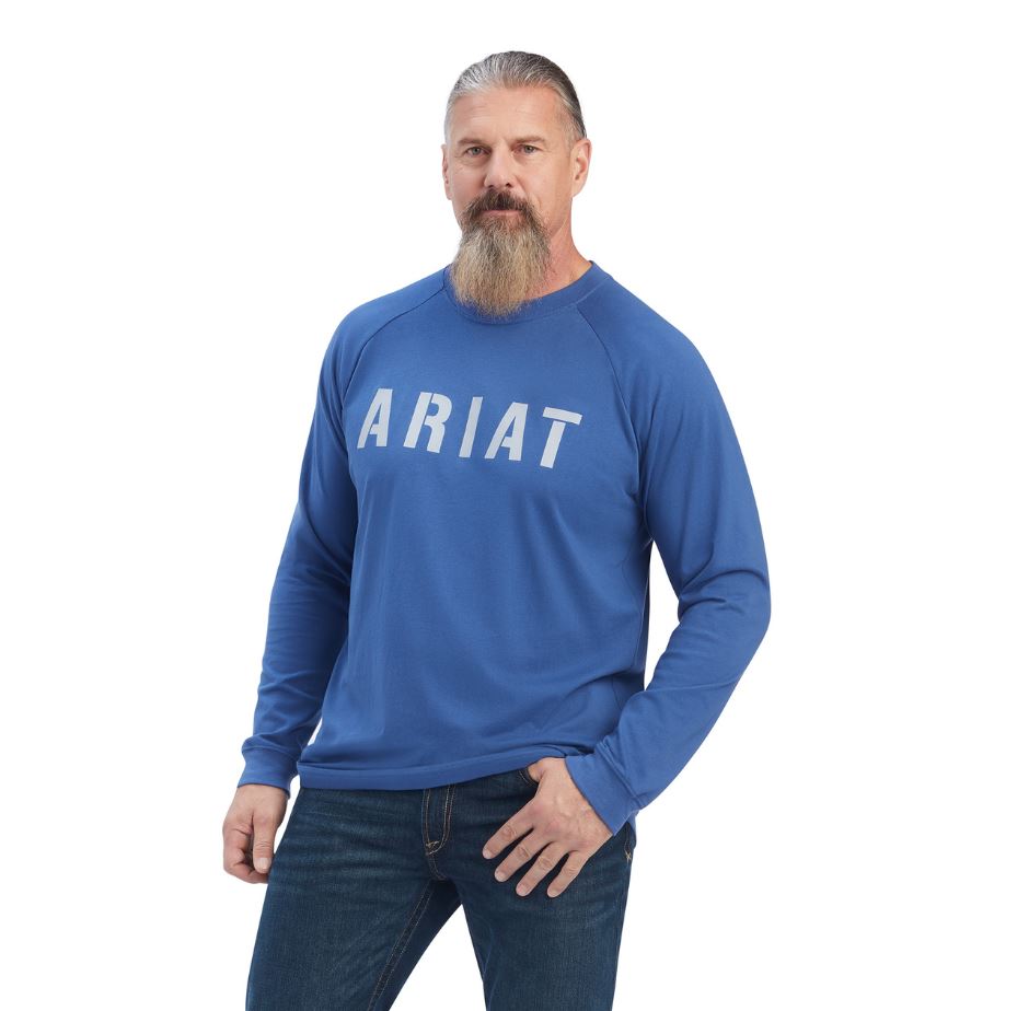 Ariat Mens Rebar Cotton Strong Block Long Sleeve T-Shirt