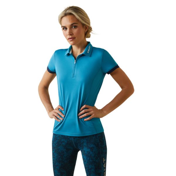 Ariat Womens Bandera 1/4 Zip Short Sleeve Polo Shirt