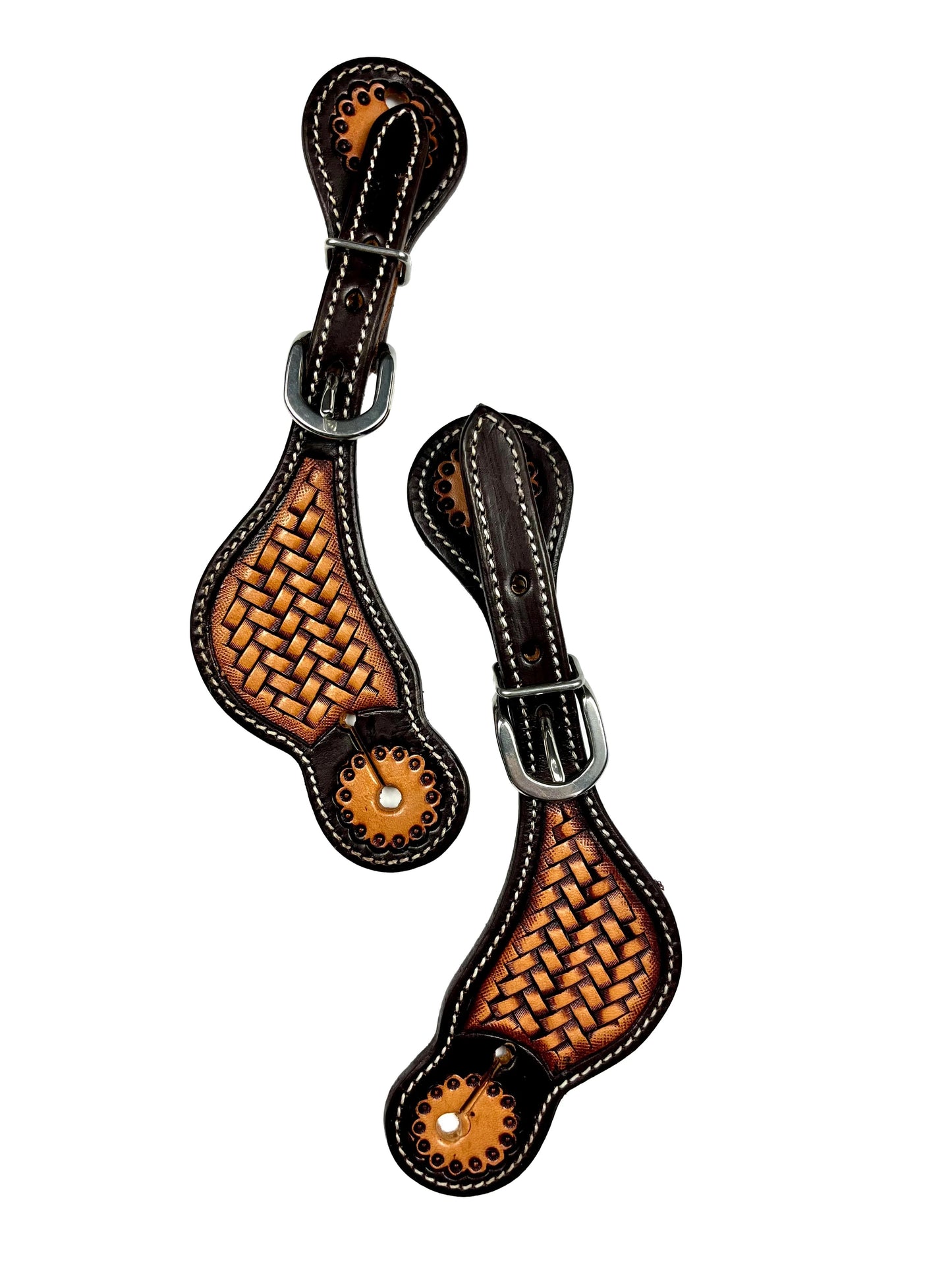 Ezy Ride Shaped Basket Stamping 2 Tone Spur Straps