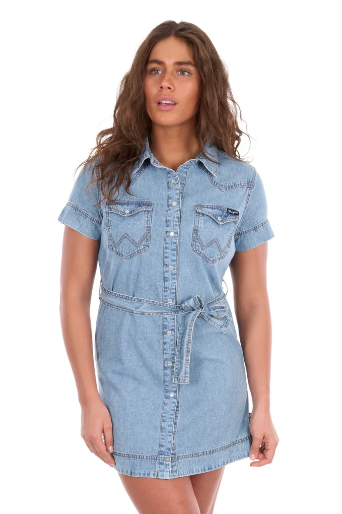 Wrangler Womens Marla Short Sleeve Denim Dress