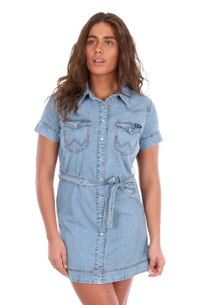 Wrangler Womens Marla Short Sleeve Denim Dress