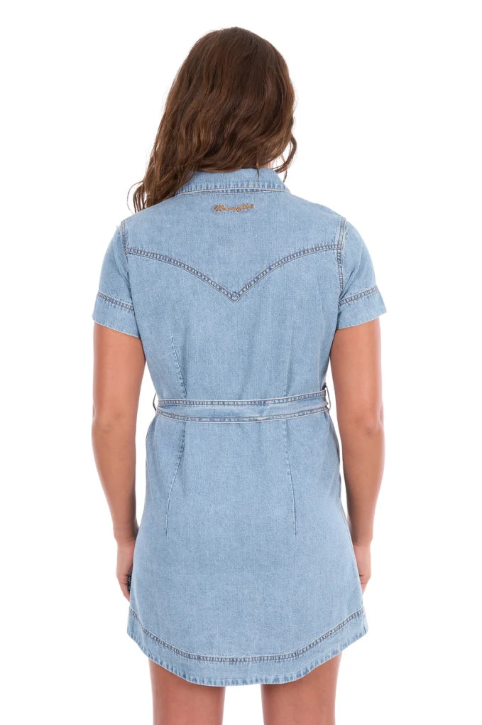 Wrangler Womens Marla Short Sleeve Denim Dress