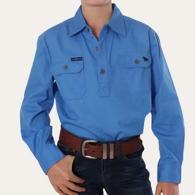 Ringers Western Kids Ord River Half Button Work Shirt