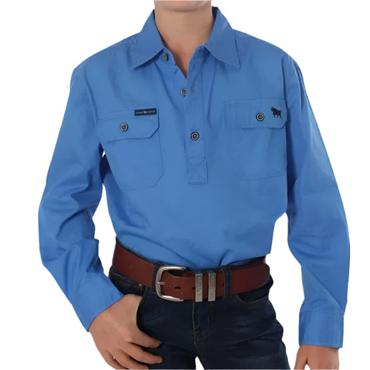Ringers Western Kids Ord River Half Button Work Shirt - EQ Saddlery
