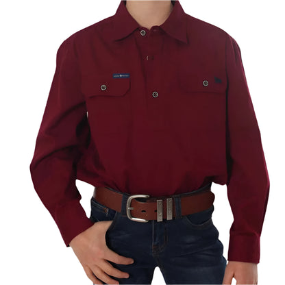 Ringers Western Kids Ord River Half Button Work Shirt - EQ Saddlery