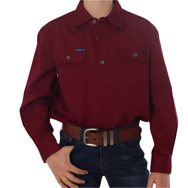 Ringers Western Kids Ord River Half Button Work Shirt - EQ Saddlery