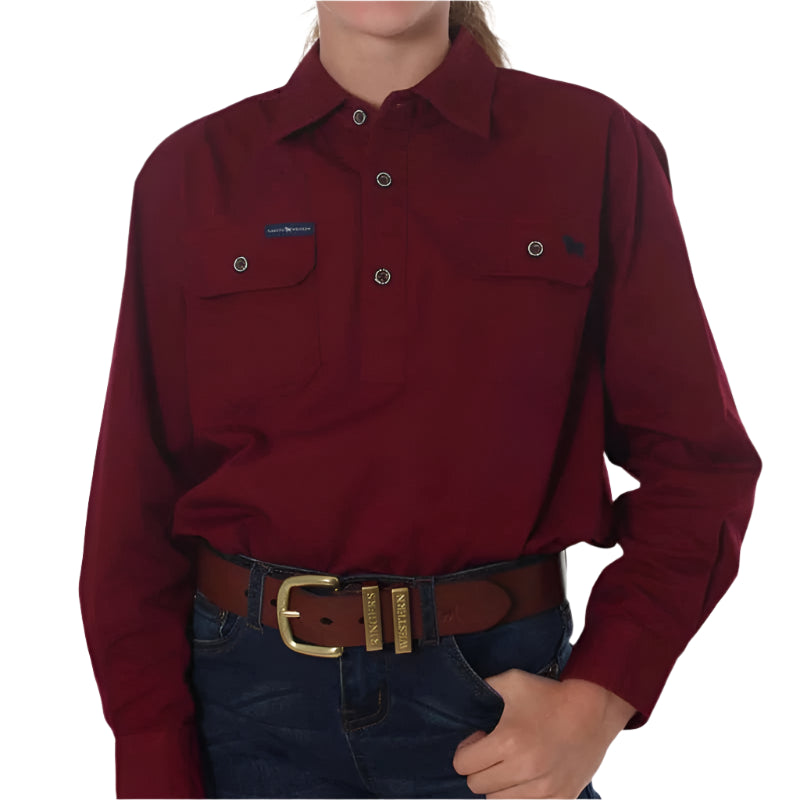 Ringers Western Kids Ord River Half Button Work Shirt - EQ Saddlery