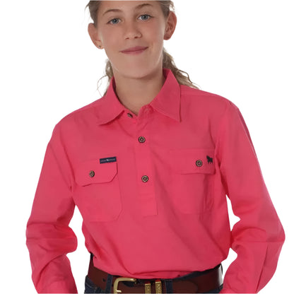 Ringers Western Kids Ord River Half Button Work Shirt - EQ Saddlery