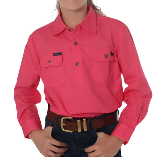 Ringers Western Kids Ord River Half Button Work Shirt - EQ Saddlery