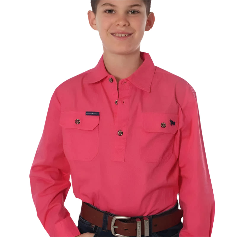Ringers Western Kids Ord River Half Button Work Shirt - EQ Saddlery