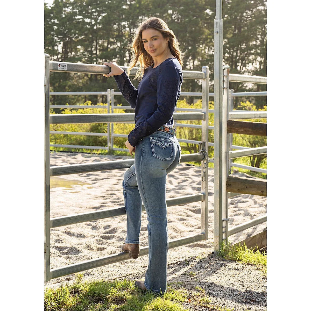 Pure Western Womens Jemma High Waisted Boot Cut Jeans
