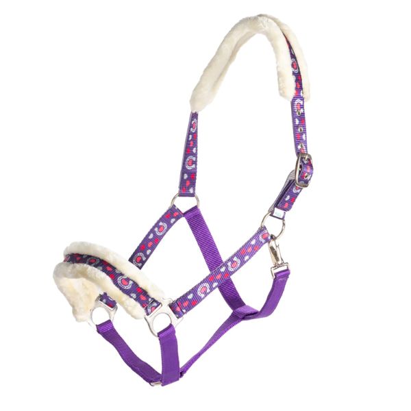Rancher Horseshoe Hearts Fleece Halter - EQ Saddlery