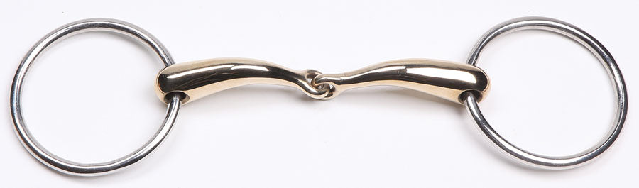 Curved Gold Jointed Snaffle Bit