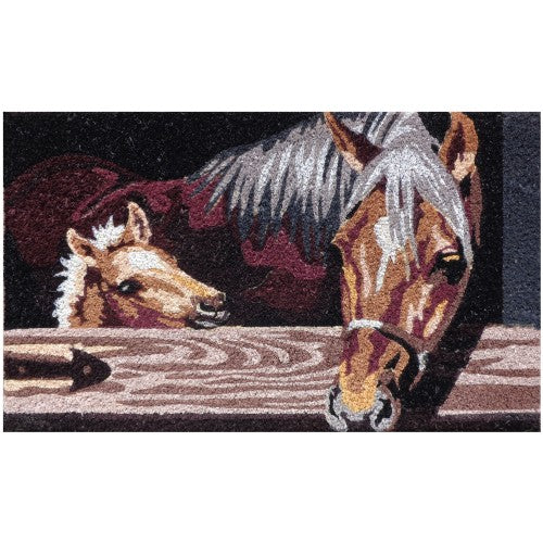 Door Mat - Mare and Foal in Stable - EQ Saddlery