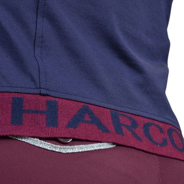 Harcour Pepita Long Sleeve Technical Polo Navy - EQ Saddlery