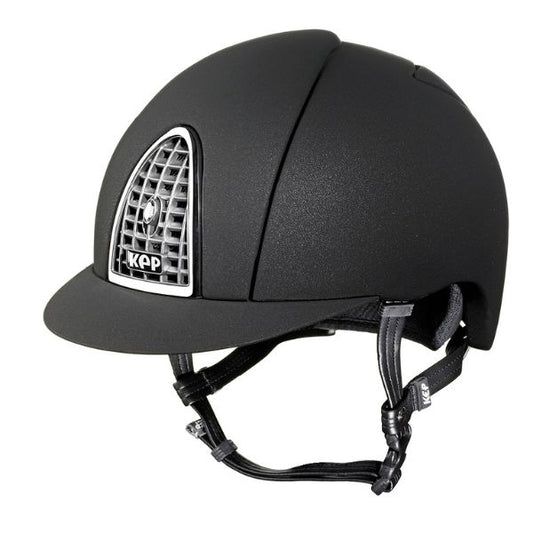 KEP Cromo Mica Helmet with Chrome Grid - Black