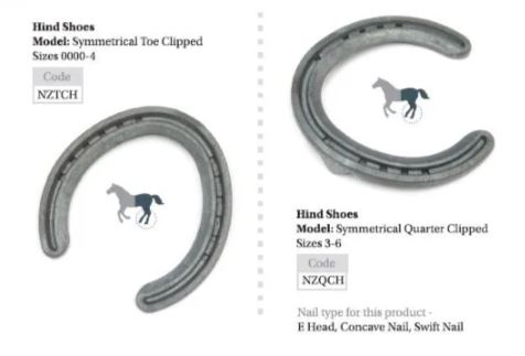 New Zealand Concave Hind Toe Clip Steel Horse Shoes