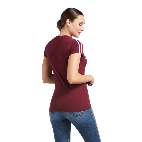 Ariat Womens Logo Lane Tee Zinfandel - EQ Saddlery