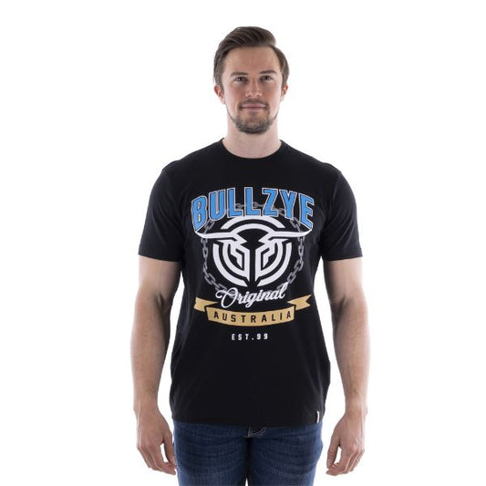 Bullzye Mens Chain Short Sleeve Tee Black - EQ Saddlery