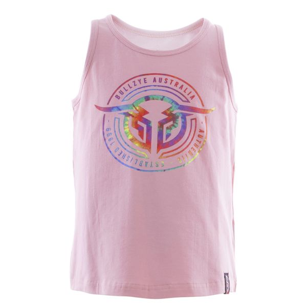 Bullzye Girls Tripped Singlet Pink - EQ Saddlery