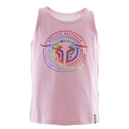 Bullzye Girls Tripped Singlet Pink - EQ Saddlery