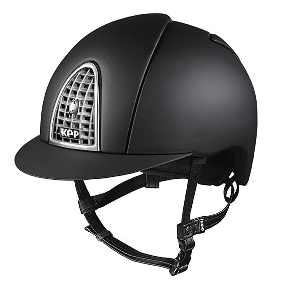 KEP Cromo Textile Helmet with Chrome Grid Blue - EQ Saddlery
