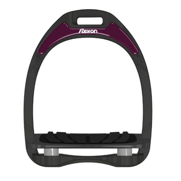 Flex-On Aluminium Junior Stirrup Grey/Plum - EQ Saddlery