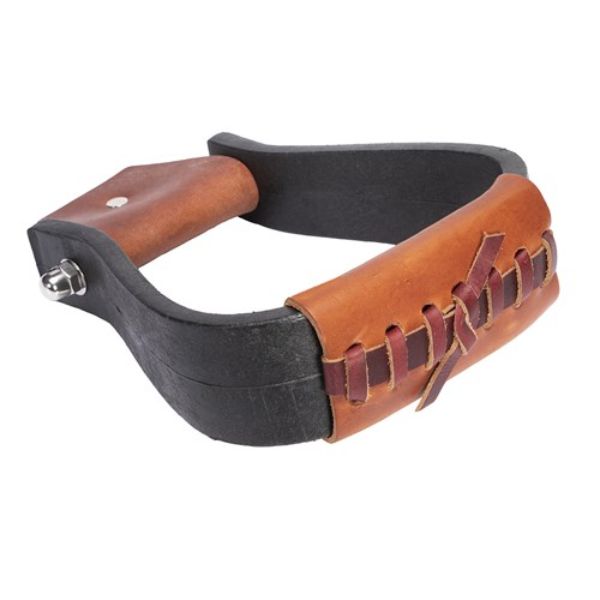 Fort Worth Nylon Oxbow Stirrups with Leather Treds EQ Saddlery