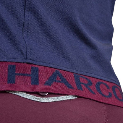 Harcour Pepita Long Sleeve Technical Polo Navy - EQ Saddlery