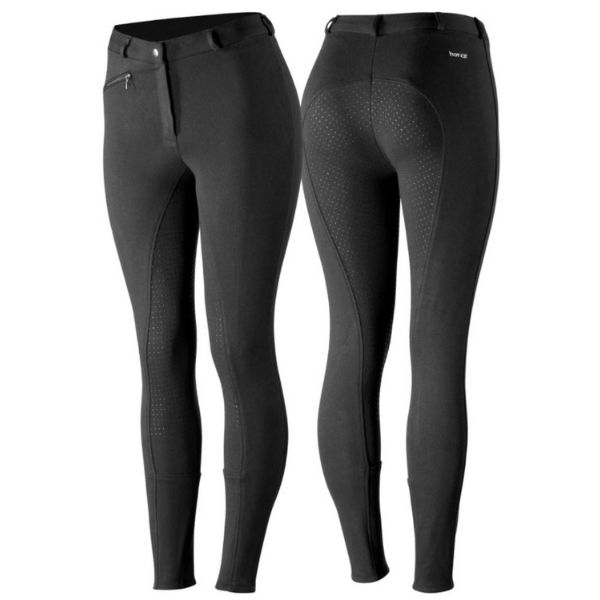 Horze Womens Active Silicone Grip Breech Black - EQ Saddlery