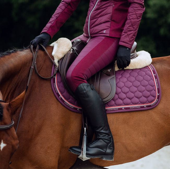 Horze Claremont All Purpose Saddle Pad Eggplant Burgundy - EQ Saddlery