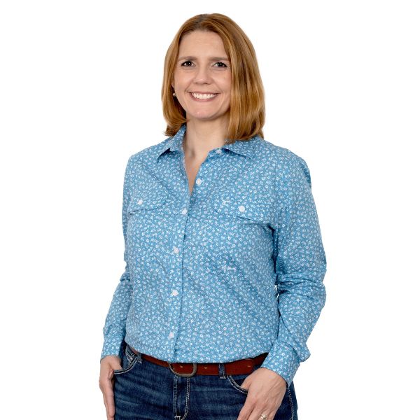 Just Country Womens Abbey Full Button Work Shirt - EQ Saddlery