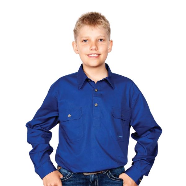 Just Country Boys Lachlan Half Button Work Shirt - EQ Saddlery