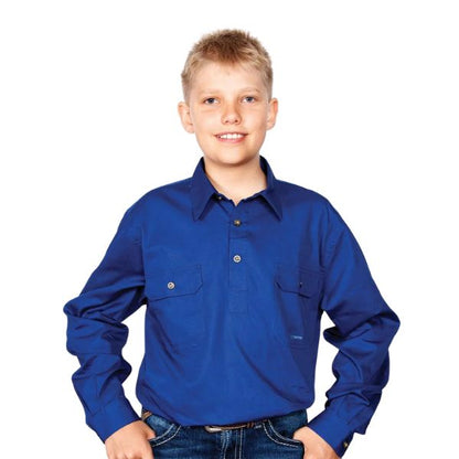 Just Country Boys Lachlan Half Button Work Shirt - EQ Saddlery