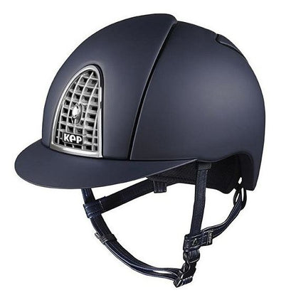 KEP Cromo Textile Helmet with Chrome Grid Blue - EQ Saddlery