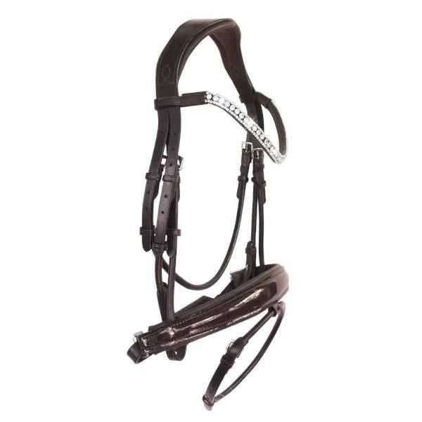 Lumiere Amie Hanoverian Rolled Leather Bridle with Rolled Reins