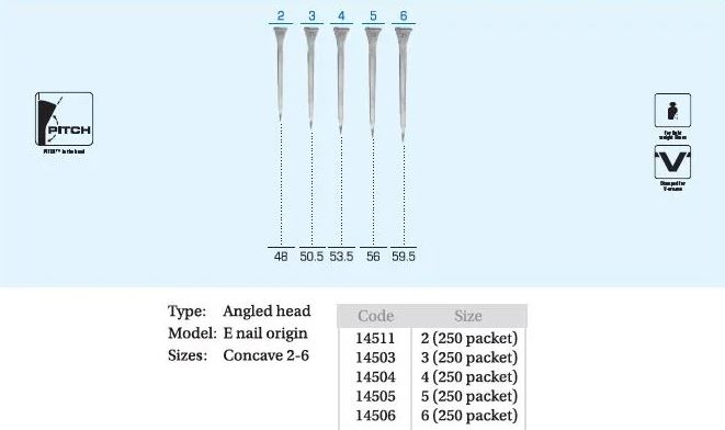 Mustad Concave Nails - 250 Pack