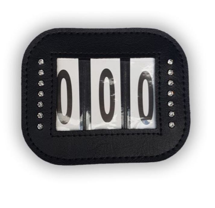 PU Leather Three Number Holders with Velcro and Pin