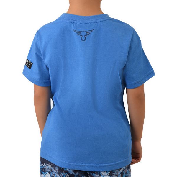 Pure Western Boys Knight Short Sleeve Tee Blue Marle - EQ Saddlery