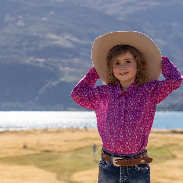 Pure Western Girls Callie Print Long Sleeve Shirt - EQ Saddlery