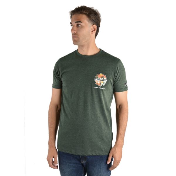 Pure Western Mens Hutchinson Short Sleeve Tee Green Marle