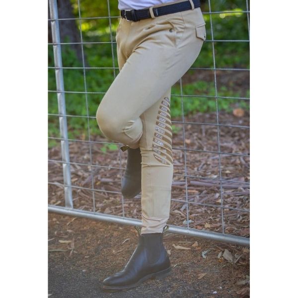 QJ Riding Wear Mens Knee Silicon Breeches - EQ Saddlery