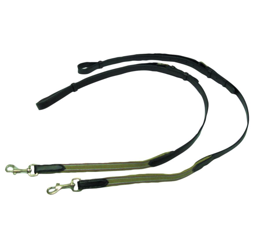 Showcraft Leather Side Rein with Elastic - EQ Saddlery