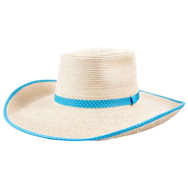 Sunbody Ava Hat Pink/Turquoise Circles - 52 - EQ Saddlery