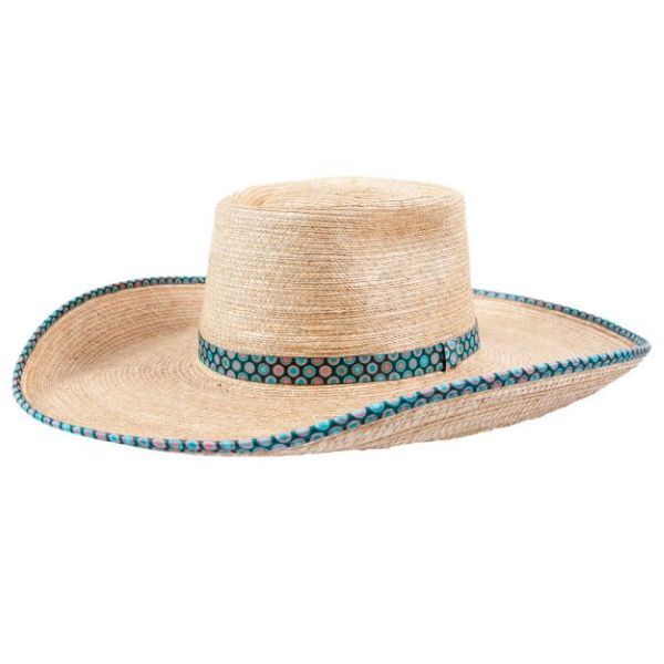 Sunbody Ava Hat Pink/Turquoise Circles - 52 - EQ Saddlery
