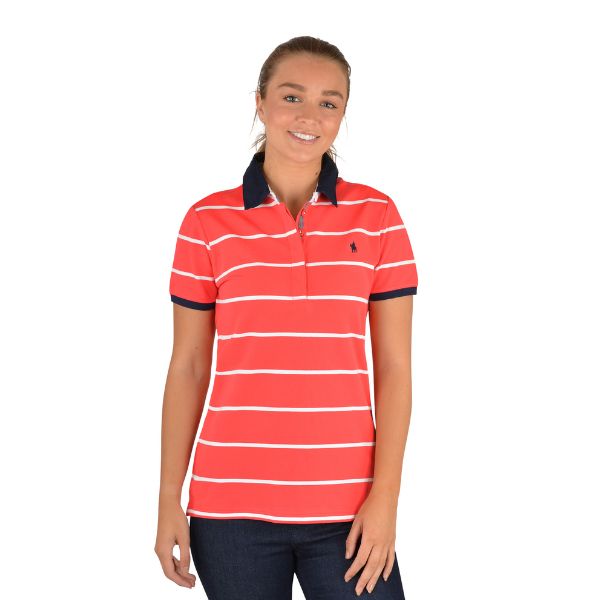 Thomas Cook Delilah Short Sleeve Polo Watermelon - EQ Saddlery