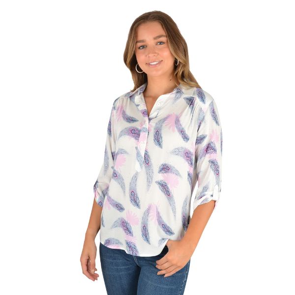 Wrangler 3/4 Sleeve Shirt Rebecca Print - EQ Saddlery