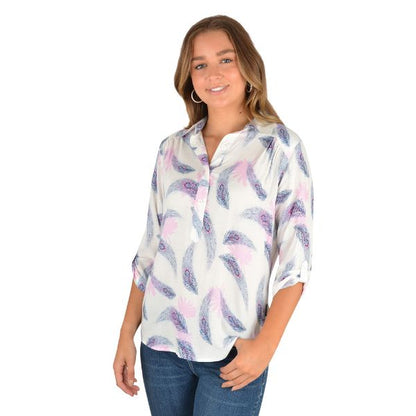 Wrangler 3/4 Sleeve Shirt Rebecca Print - EQ Saddlery